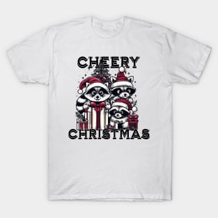 Raccoons with Presents. Merry Christmas T-Shirt